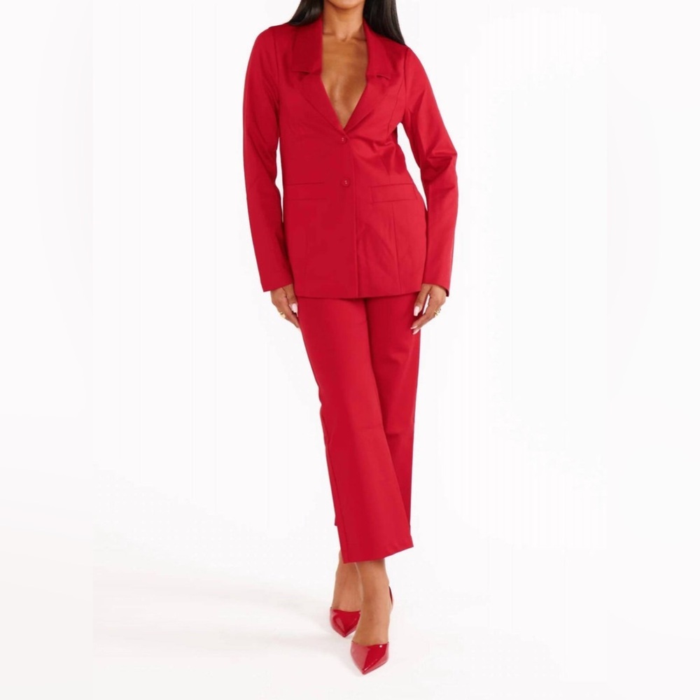 SHOW ME YOUR MUMU Red Suiting Major Blazer Women Size XS Small $188 MSRP NWT - Picture 14 of 14